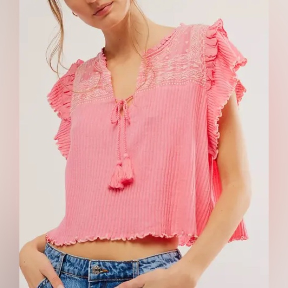 Free People Sarafina Top Pink